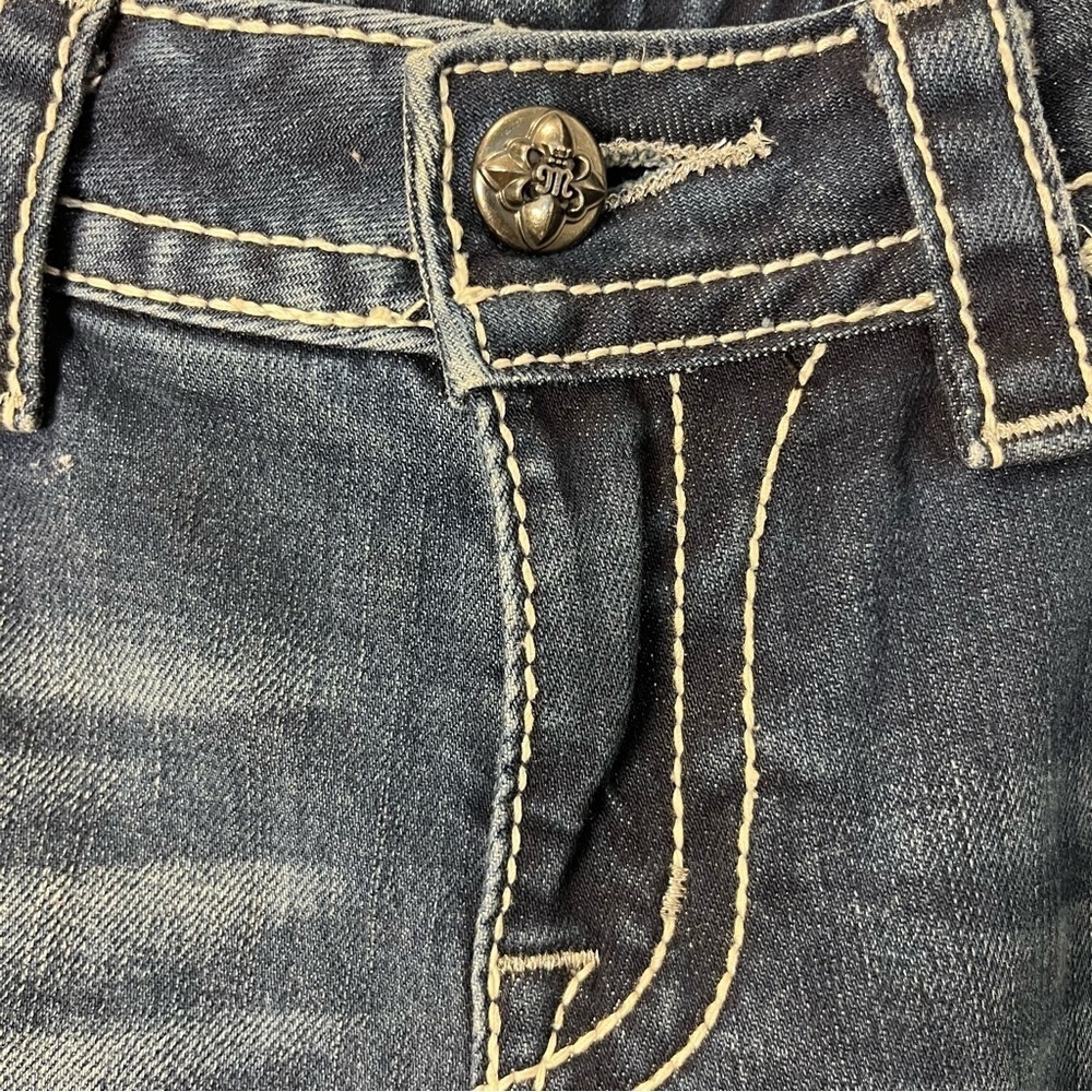 Miss Me Signature Boot Women's Blue Jeans Embroidered Sequins Size 28/33 - Picture 5 of 13